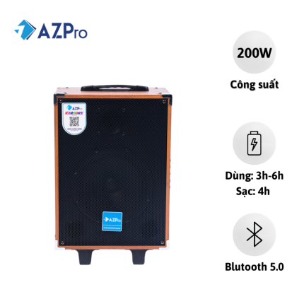 Loa Kéo KARAOKE AZ-8A (2Mic) Đen Bas 20