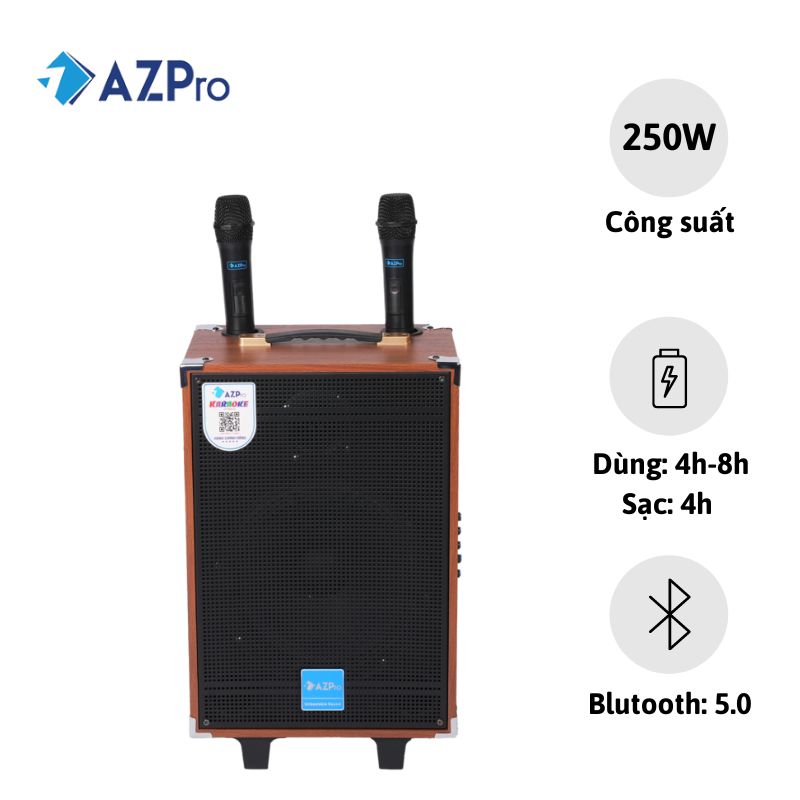 Loa Kéo AZ-V10 Đen Bas 25 - Ảnh 1